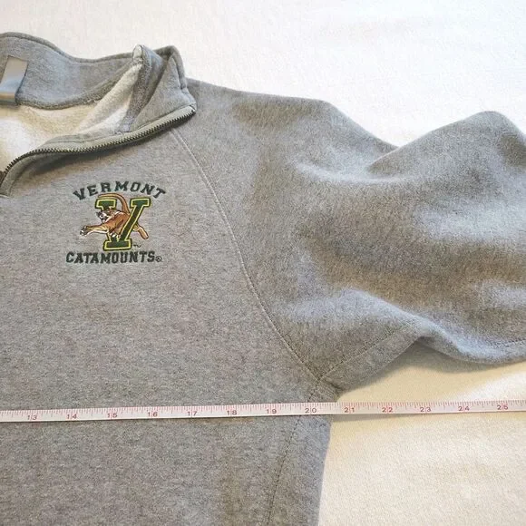Vermont Catamounts Quarter Zip Sweatshirt Womens Size S Gray NCAA University - Picture 8 of 10